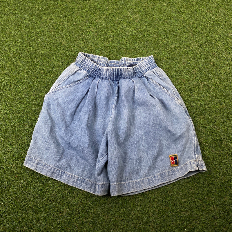 Vintage Nike Denim Challenge Court Shorts Blue XS