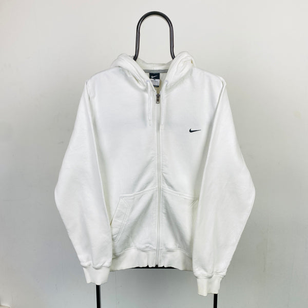 Vintage Nike Zip Hoodie White Large