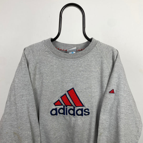 Vintage Adidas Sweatshirt Grey Large