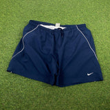 Vintage Nike Piping Shorts Blue XXL