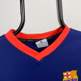 Vintage Nike Barcelona Football Shirt T-Shirt Blue XS