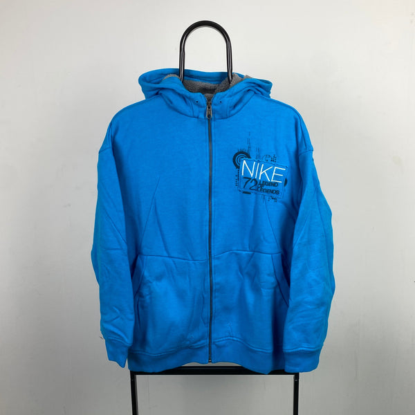 Vintage Nike Zip Hoodie Blue Small