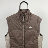 Vintage Nike ACG Puffer Gilet Jacket Brown Medium