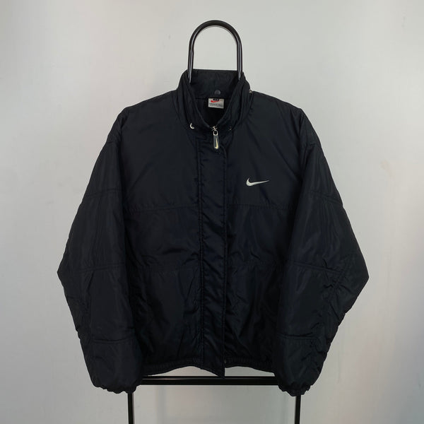 Vintage Nike Puffer Jacket Black Small