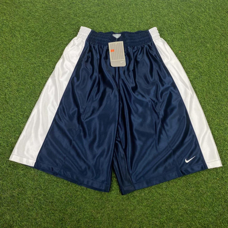 Vintage Nike Nylon Basketball Shorts Blue Small