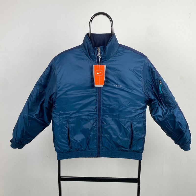 Vintage Nike Reversible Puffer Jacket Blue XS