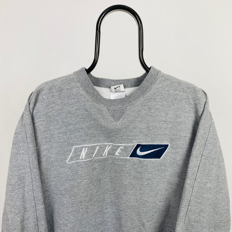 Vintage Nike Sweatshirt Grey Medium