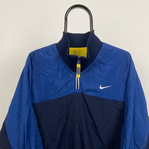 Vintage Nike Reversible 1/4 Zip Windbreaker Jacket Blue Large