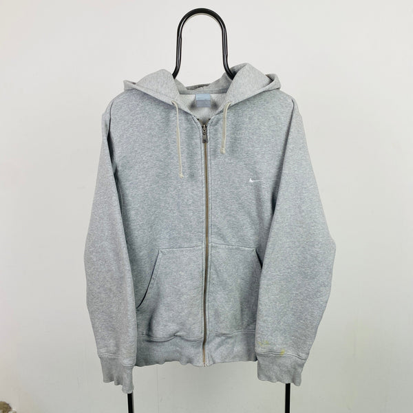 Vintage Nike Heavyweight Zip Hoodie Grey Large