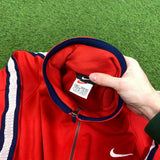 Vintage Nike Tracksuit Jacket + Joggers Set Red Large