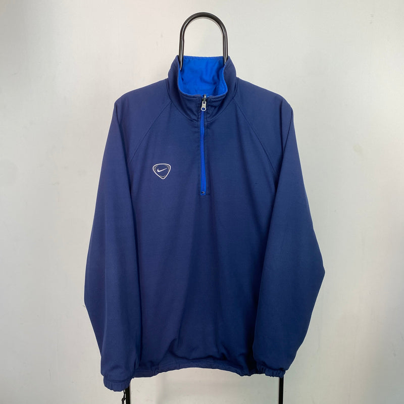 Vintage Nike Reversible Windbreaker Jacket Blue Medium