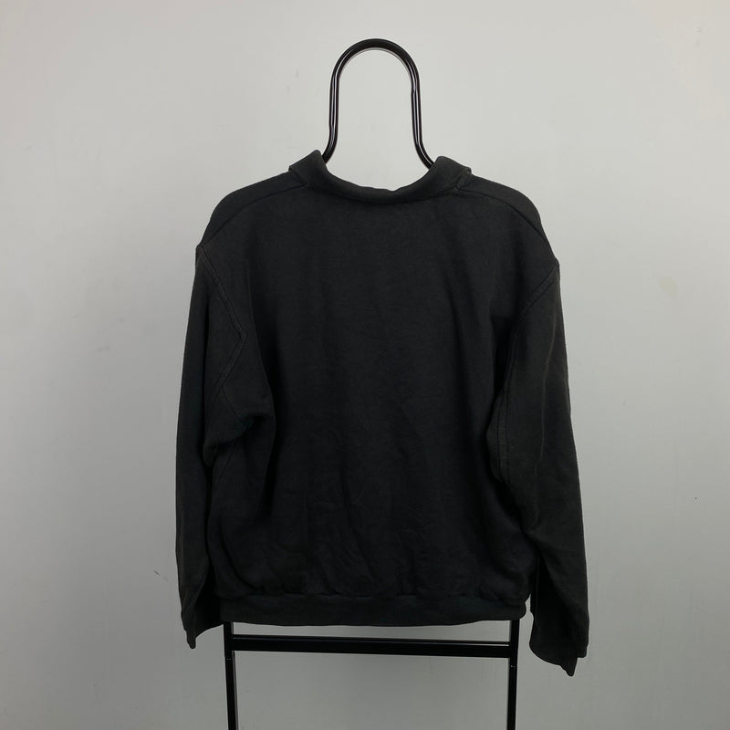 Vintage Nike Button Up Sweatshirt Black Medium