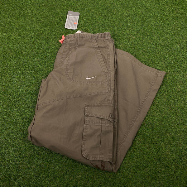 Vintage Nike Cargo Trousers Joggers Brown XS