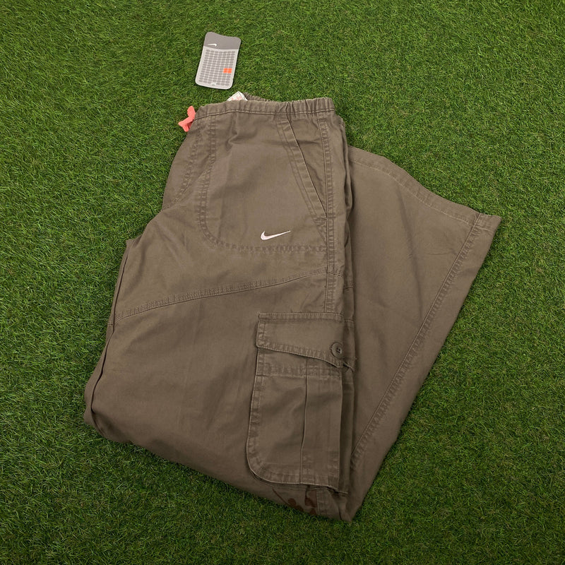 Vintage Nike Cargo Trousers Joggers Brown XS