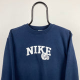 Vintage Nike Swoosh Sweatshirt Blue XS