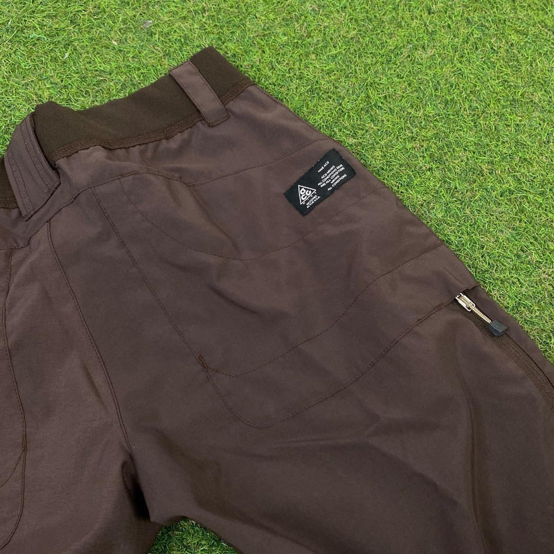 Vintage Nike ACG Zip Off Cargo Trousers Joggers Brown Large