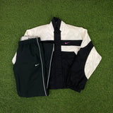 Vintage Nike Tracksuit Jacket + Joggers Set Black Small