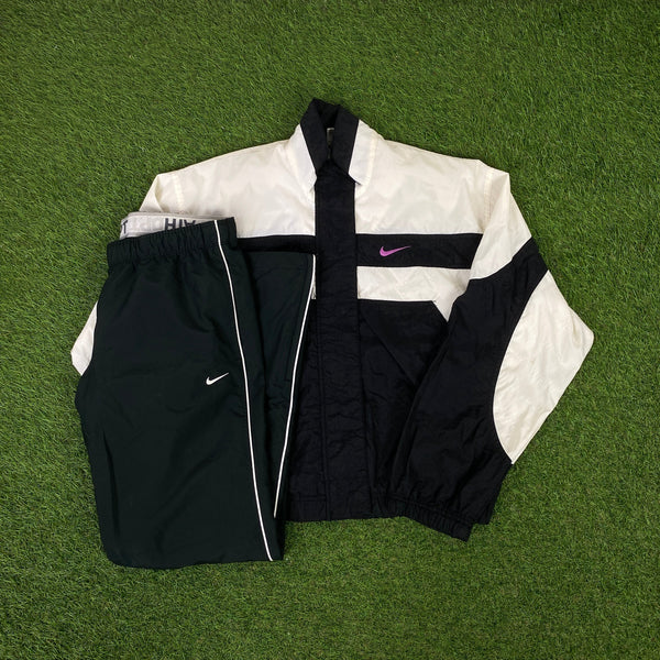 Vintage Nike Tracksuit Jacket + Joggers Set Black Small