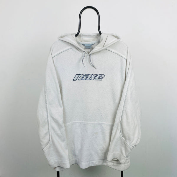 Vintage Nike Fleece Hoodie White XXL