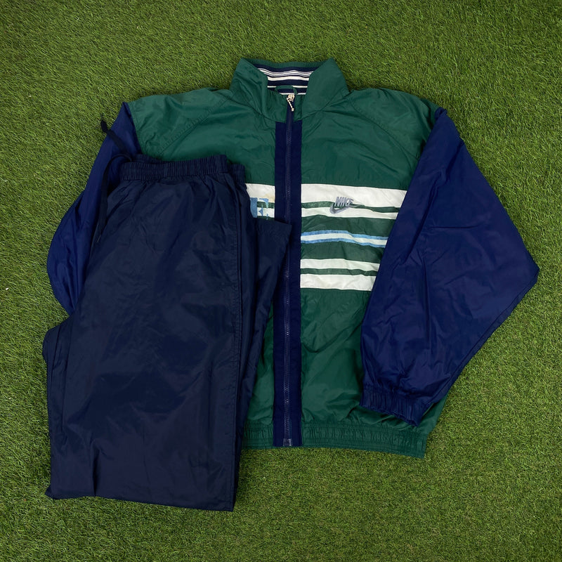 Vintage Nike Tracksuit Set Jacket + Joggers Green XL