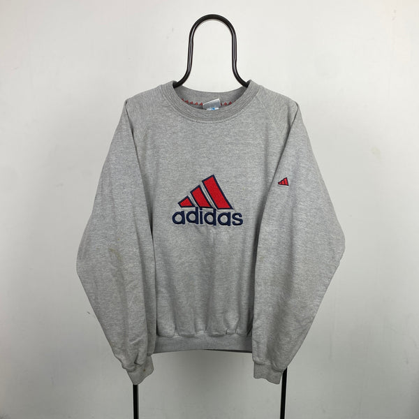 Vintage Adidas Sweatshirt Grey Large