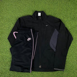 Vintage Nike Clima-Fit Windbreaker Jacket + Joggers Set Black Large