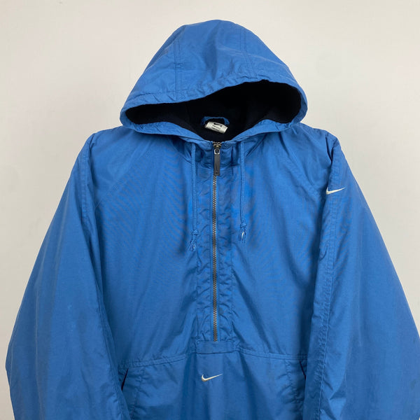 Vintage Nike Fleece Waterproof Coat Jacket Blue Small