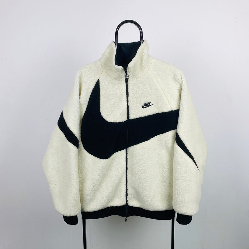 Vintage Nike Reversible Fleece Coat Jacket Brown Large