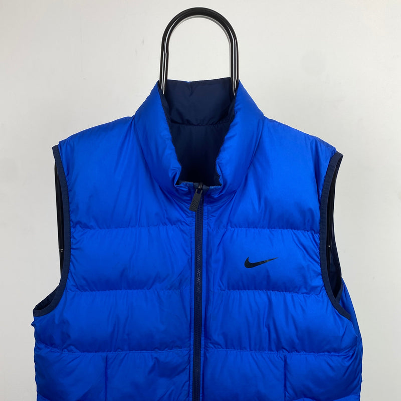 Vintage Nike Reversible Puffer Jacket Blue Large