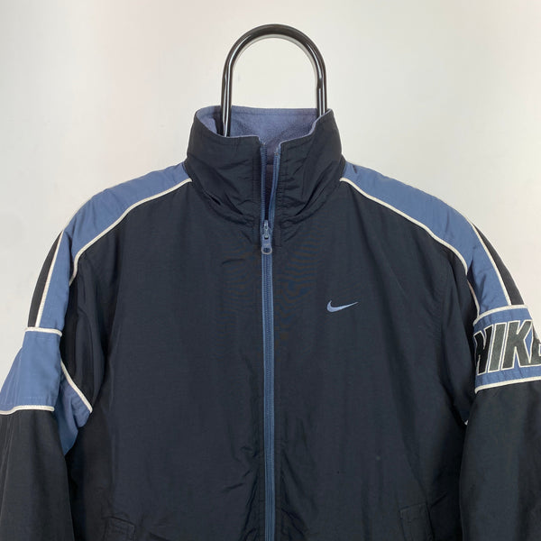 Vintage Nike Reversible Fleece Puffer Jacket Black XS