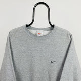 Vintage Nike Sweatshirt Grey Large