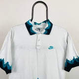 Vintage Nike Challenge Court Polo Shirt T-Shirt White Medium