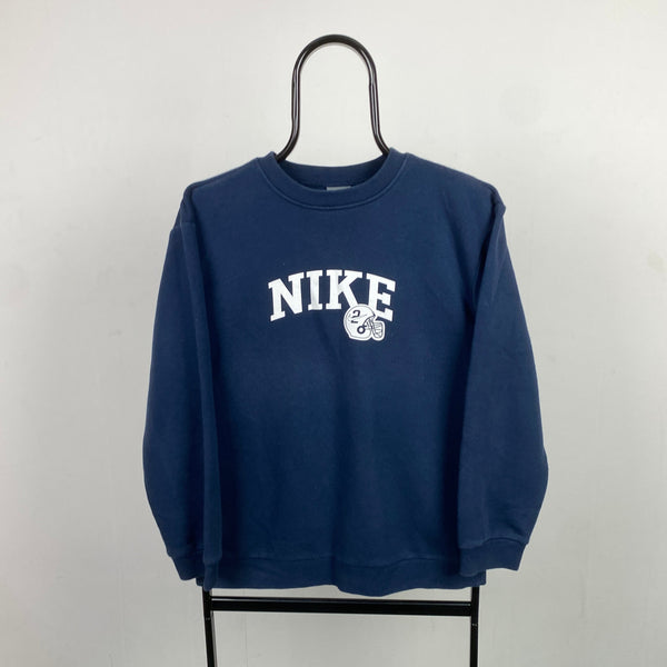 Vintage Nike Swoosh Sweatshirt Blue XS