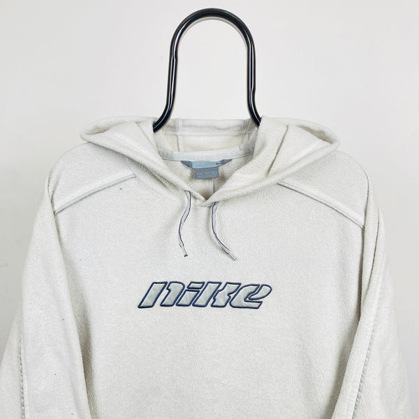 Vintage Nike Fleece Hoodie White XXL