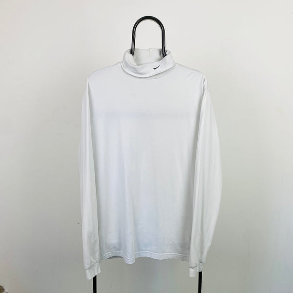 Vintage Nike Roll Neck Sweatshirt White Large