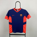 Vintage Nike Barcelona Football Shirt T-Shirt Blue XS