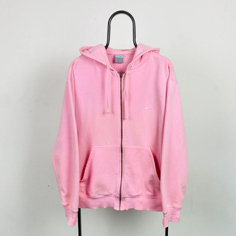 Vintage Nike Heavyweight Zip Hoodie Pink XL