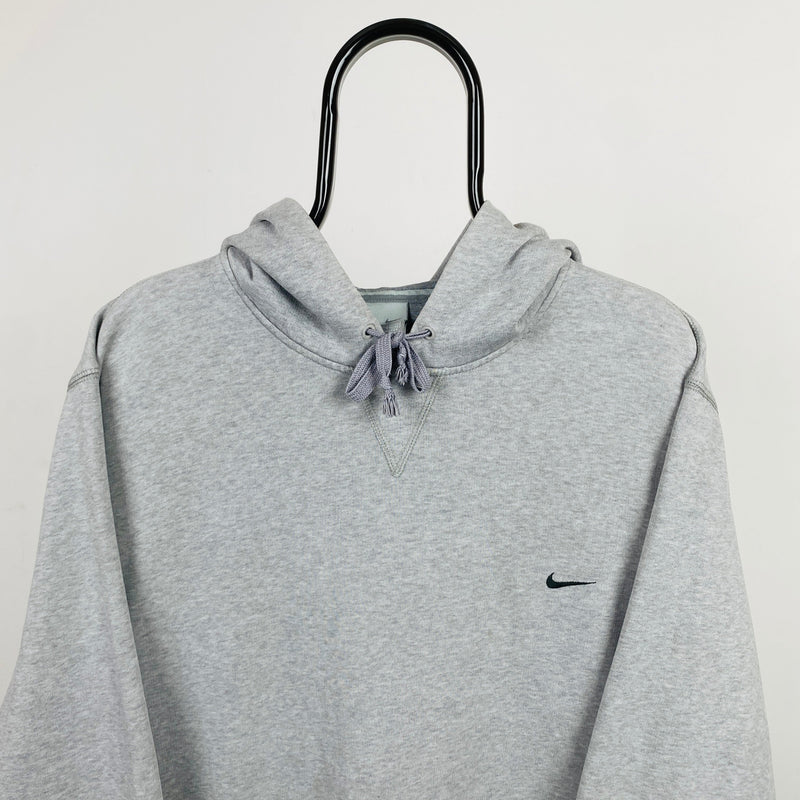 Vintage Nike Hoodie Grey Large