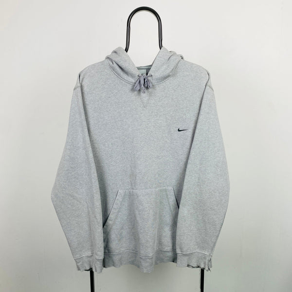 Vintage Nike Hoodie Grey Large