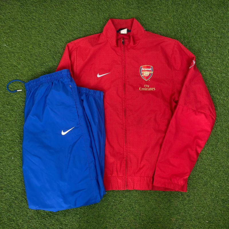 Vintage Nike Arsenal Tracksuit Set Jacket + Joggers Red Blue XL