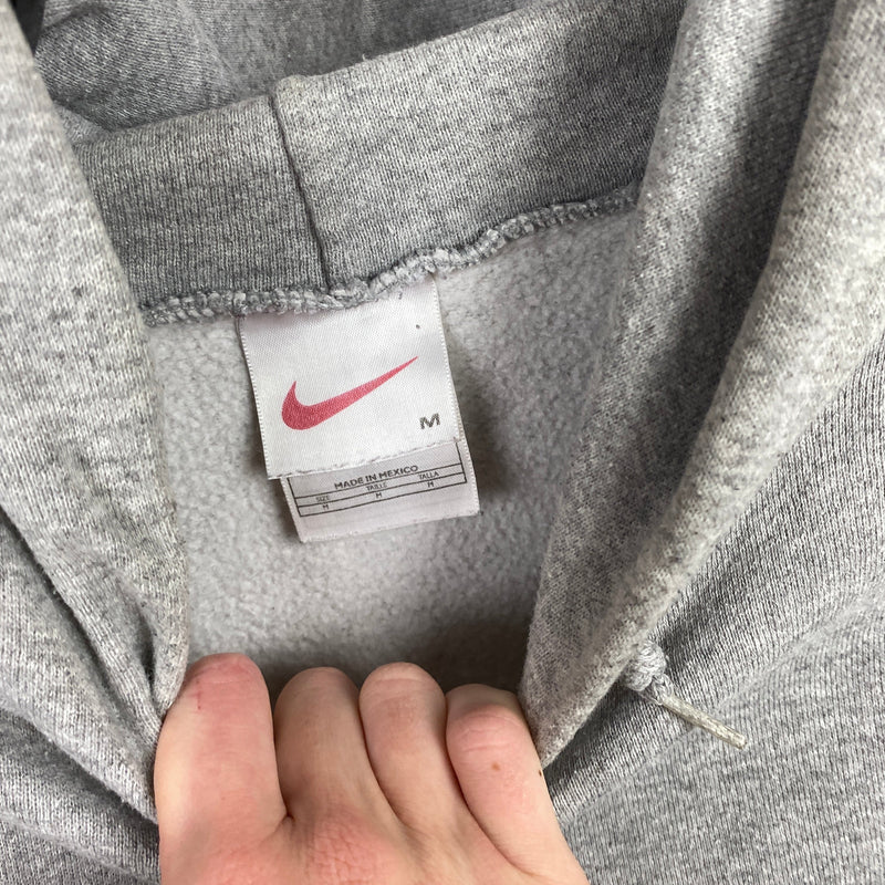 Vintage Nike Centre Swoosh Hoodie Grey Medium