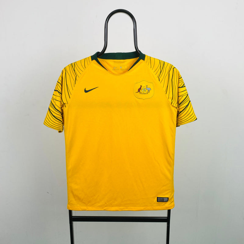 Vintage Nike Australia Football Shirt T-Shirt Yellow Small