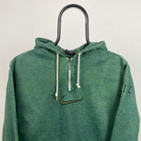 Vintage Nike 1/4 Zip Hoodie Green Small