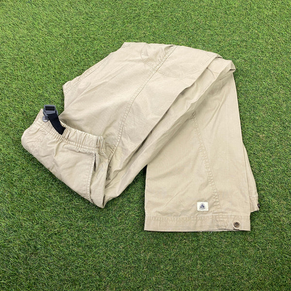 Vintage Nike ACG Cargo Trousers Joggers Brown Small