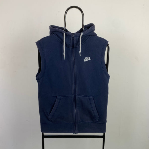 Vintage Nike Sleeveless Hoodie Blue Small