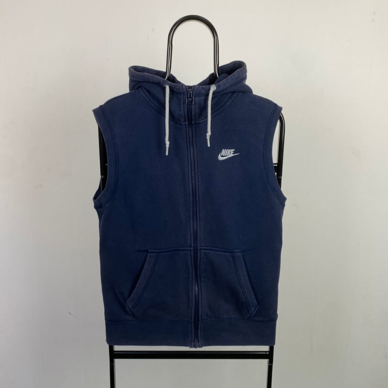 Vintage Nike Sleeveless Hoodie Blue Small