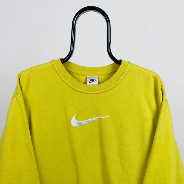 Vintage Nike Sweatshirt Yellow Medium