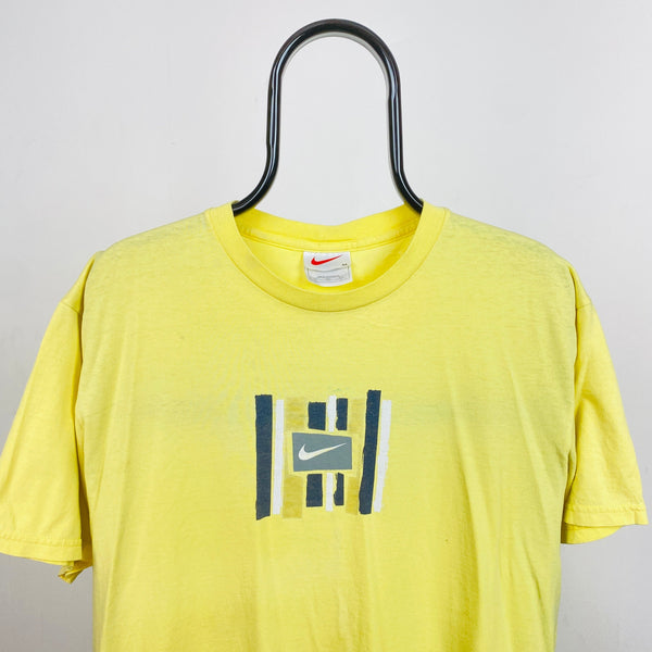 Vintage Nike Paint T-Shirt Yellow Medium