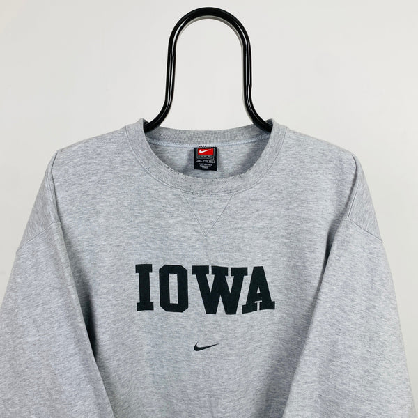 Vintage Nike Iowa Sweatshirt Grey XXL