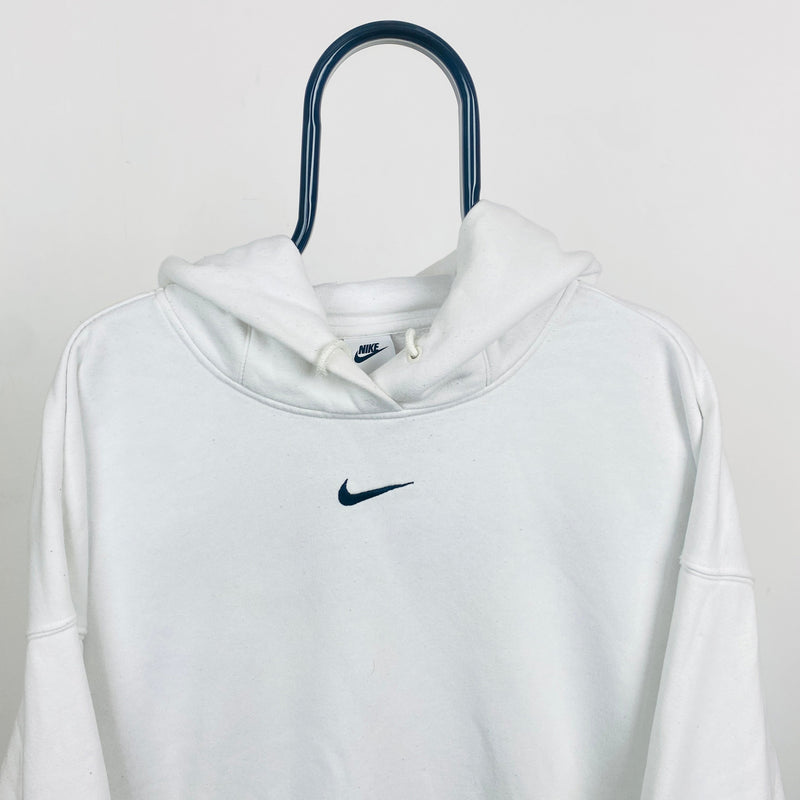 Vintage Nike Centre Swoosh Hoodie White XXL